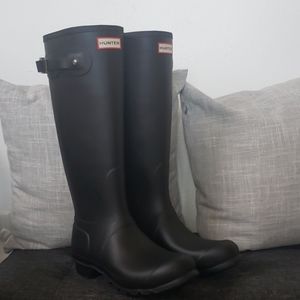 Hunter Original Tall Waterproof Rain Boot Black 10